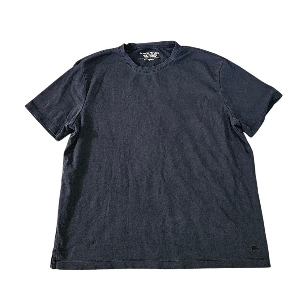 Banana Republic Luxe Touch Tee Mens Large Black 100% Cotton Short Sleeve Shirt